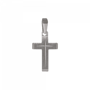 55752 - Taufkreuz in Weißgold, 14 Karat, diamantiert, Taufanhänger, Taufkette, Kreuz, Anhänger, weiß