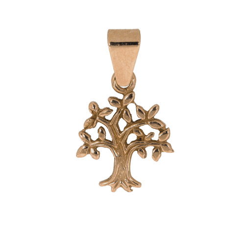 57940 - Lebensbaum, frei stehend, in Roségold, Rotgold, 14 Karat, Baum des Lebens, Taufanhänger, Talisman, Amulett
